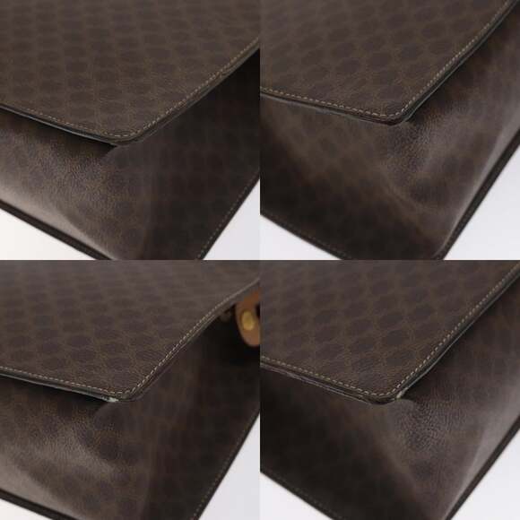 CELINE Macadam Canvas Shoulder Bag Pvc Brown Gold - Picture 10 of 12